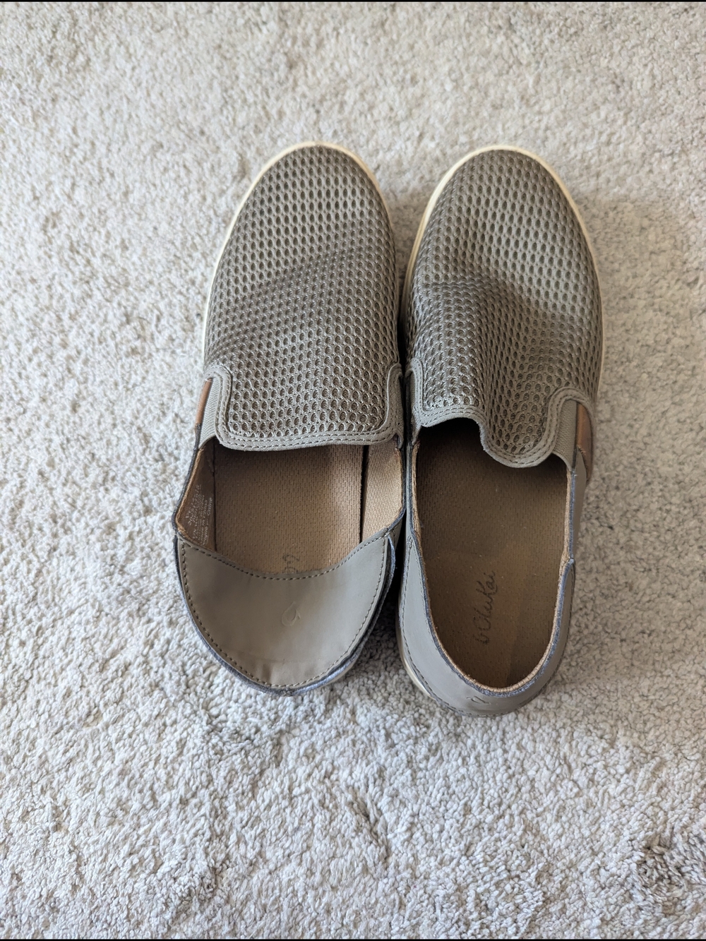 OluKai Women's Slip-On Loafers in Taupe